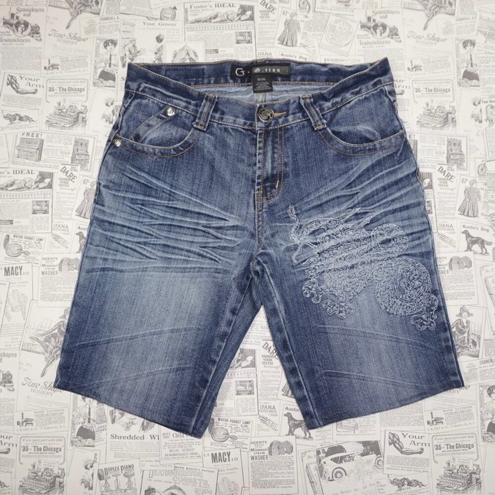 30 - Vintage / Y2K G. tton dragon embroider 00s denim kprts